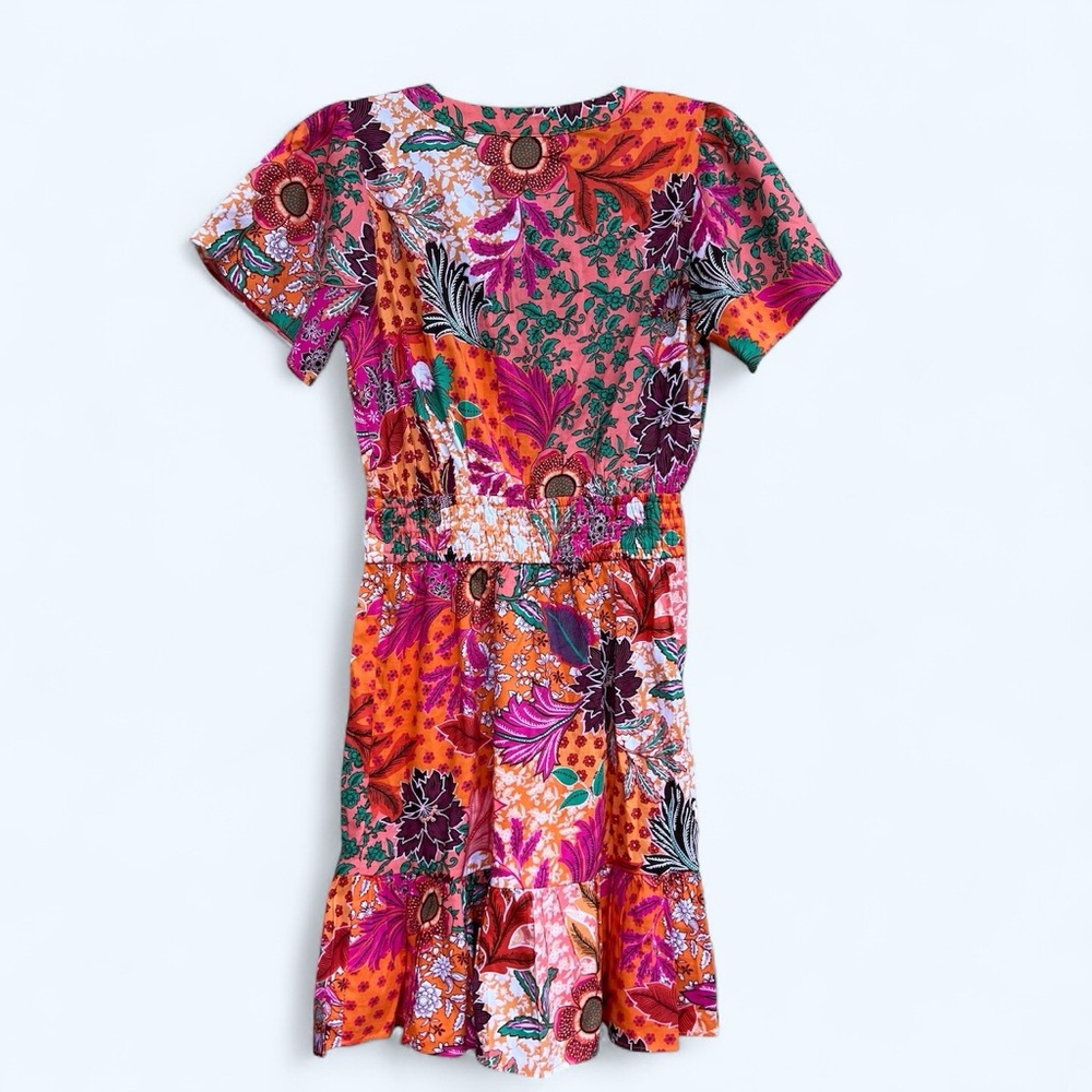 Loft Orange Patchwork Boho Drawstring Waist Mini … - image 4